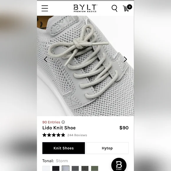 NWT Men's BYLT BASICS "LIDO KNIT" Shoe In Color Storm. - Picture 7 of 7